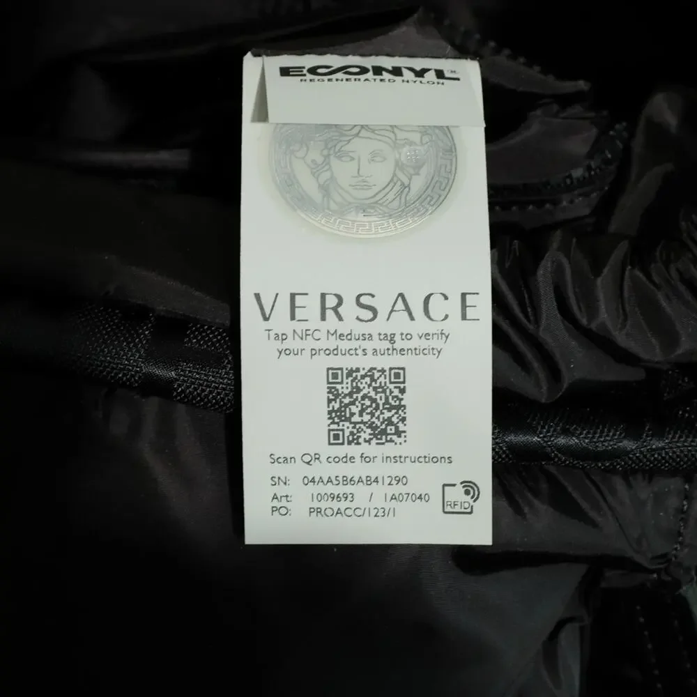 Versace Allover Neo Nylon Backpack Black NWT